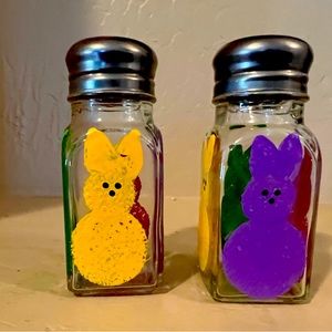 Hand Painted Easter Peep Bunny Salt & Pepper Shakers